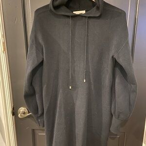 Philosophy Black Hooded Knit Top